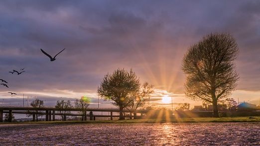 Sonnenaufgang am Rhein; Foto: Pixabay